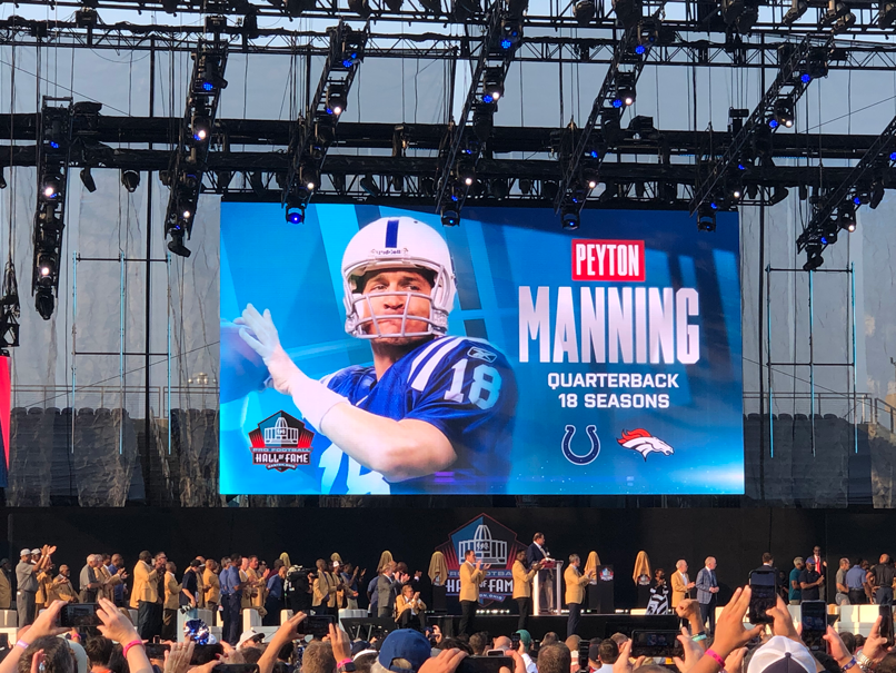 Display of Peyton Manning HoF Induction